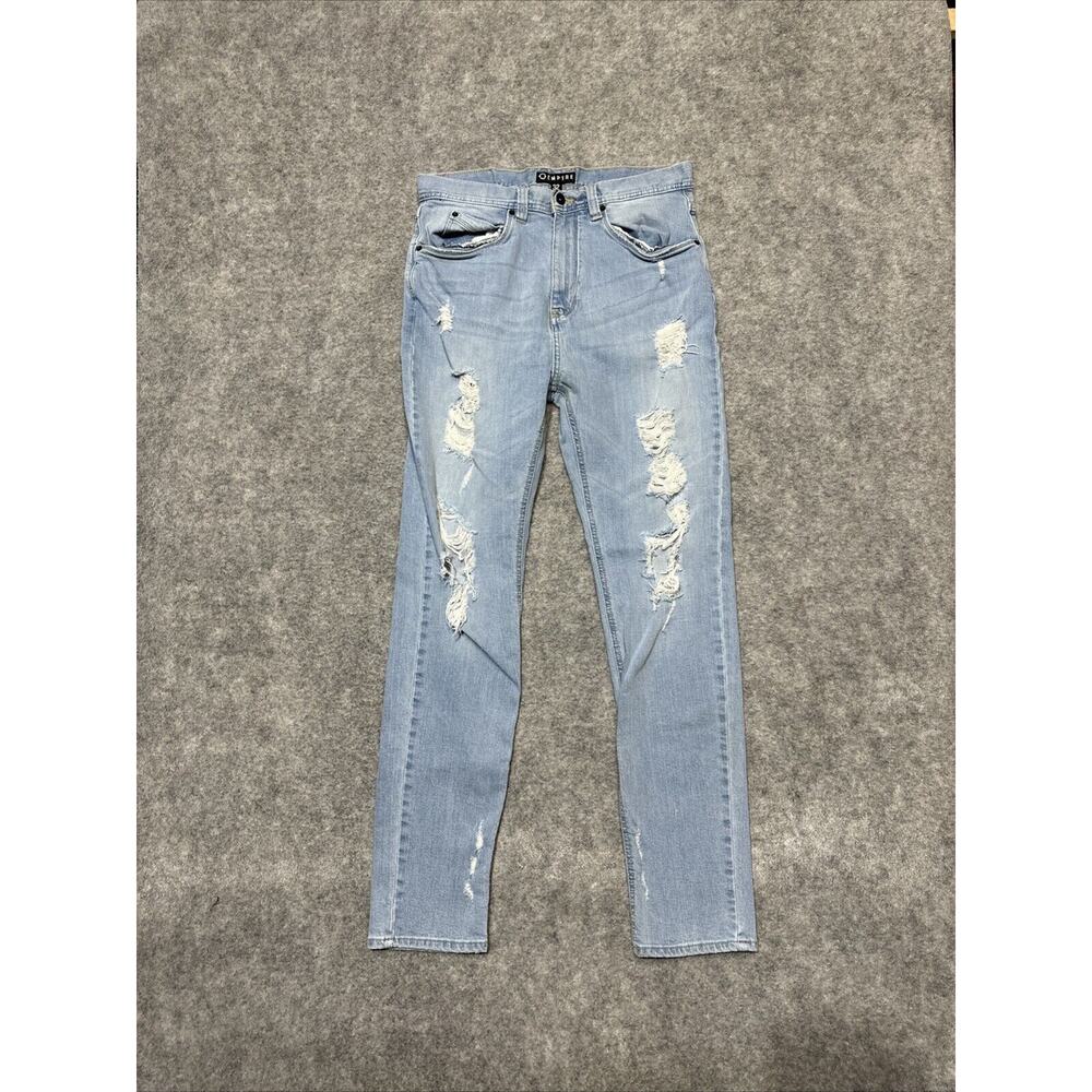 Empyre Verge Men's Distressed Skinny Jeans Size‎ 32 Blue Light Wash Denim